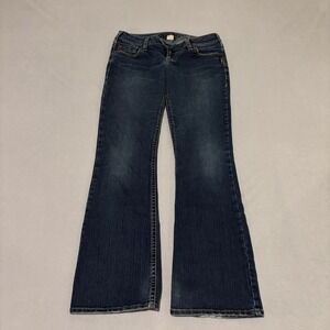 Silver Jeans Tuesday Low Rise Flare Dark Wash Denim Blue Jeans 29x31
